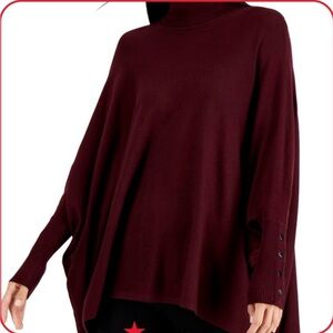Turtleneck Poncho Sweater